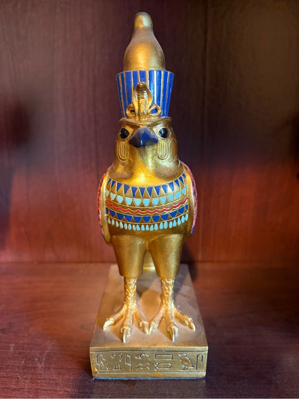 Resin Gold Egyptian God Horus Figurine
